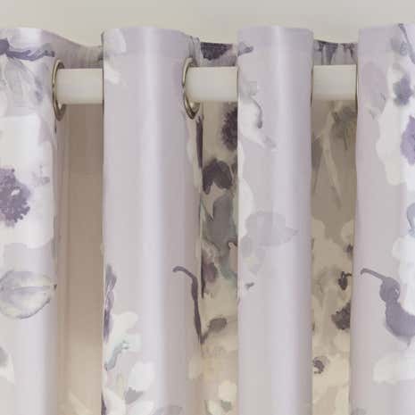Delphine Mauve Thermal Eyelet Curtains