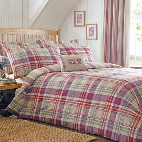 Didsbury Plum Duvet Cover and Pillowcase Set