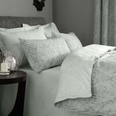 India Grey Duvet Cover and Pillowcase Set