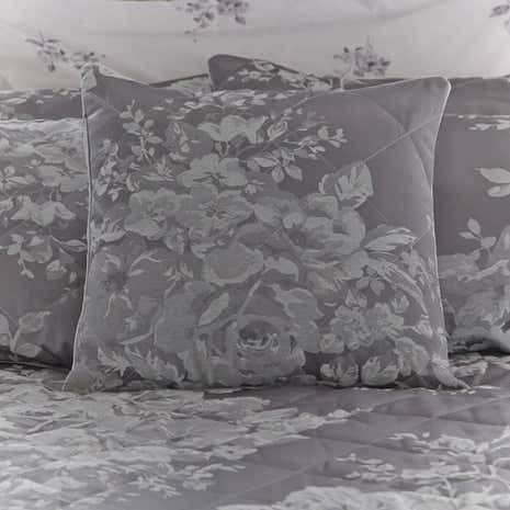 Laura Grey Jacquard Square Cushion