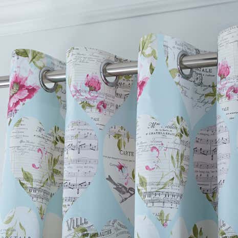 Melody Duck Egg Thermal Eyelet Curtains