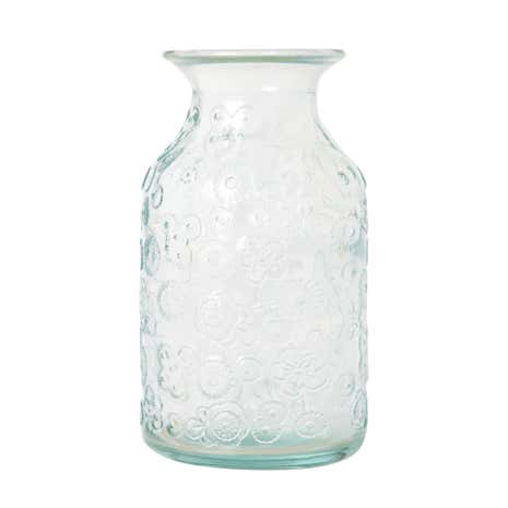 Glass Embossed Bud Vase
