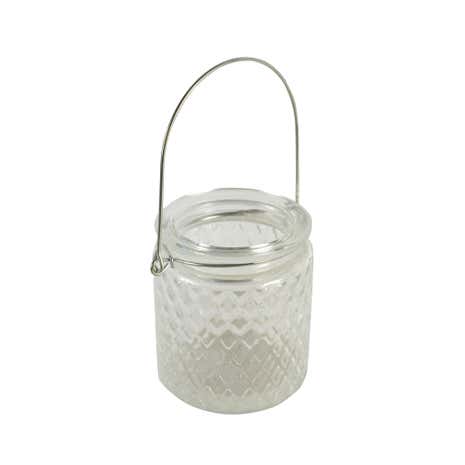 Clear Ribbed Glass Tea Light Holder