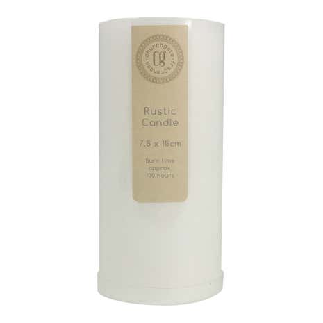 White Rustic Church Candle
