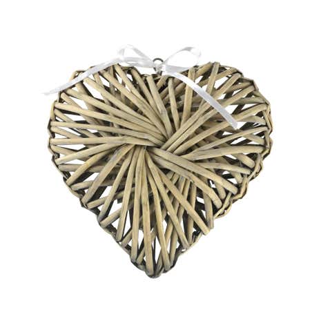 Brown Woven Wicker Hanging Heart