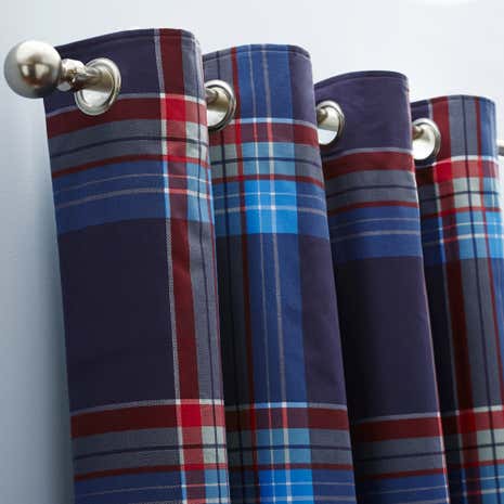 George Check Blackout Eyelet Curtains