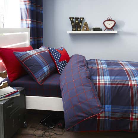 George Check Duvet Cover Set