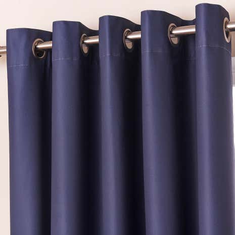 Navy Blackout Eyelet Curtains