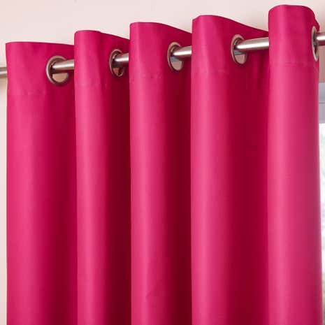 Pink Blackout Eyelet Curtains