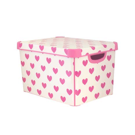 Kids Pink Hearts Storage Box