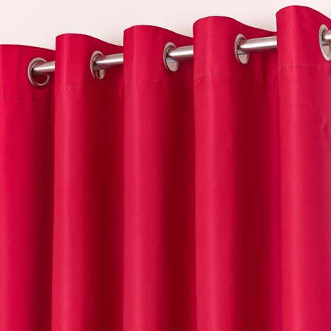 Red Blackout Eyelet Curtains