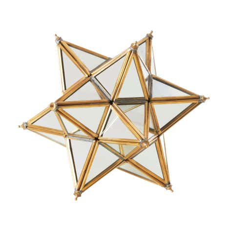 Gold Metal Edged Glass Star Ornament