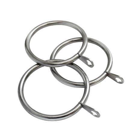 Pack of 12 Holford Satin Silver Curtain Rings Dia. 28mm