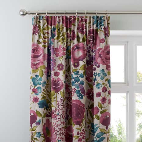 Misty Meadow Lined Pencil Pleat Curtains
