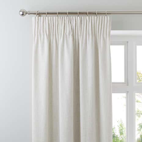 Purity Natural Lined Pencil Pleat Curtains