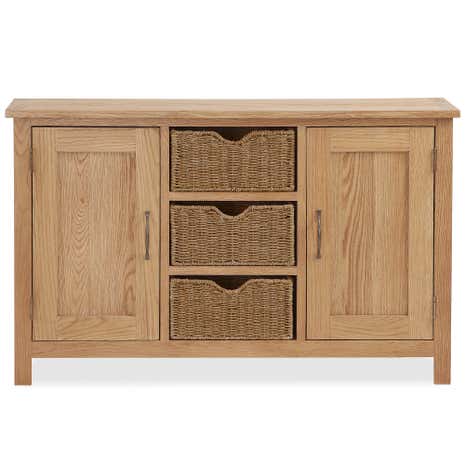 Sidmouth Oak Large Sideboard With Baskets