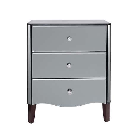 Viola Smoke Mirrored 3 Drawer Chest