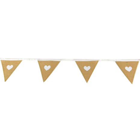 Hessian Heart Print Bunting