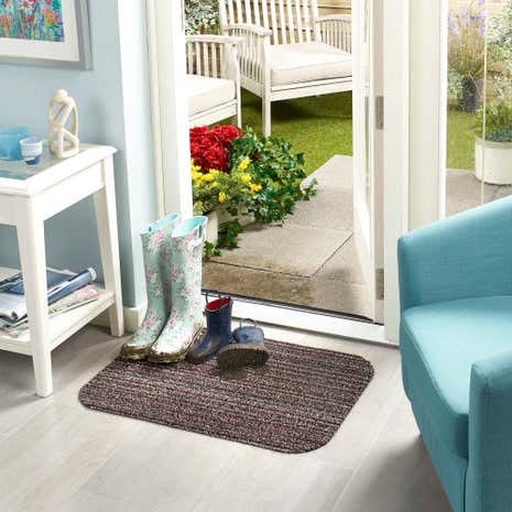 Marvel Plum Candy Stripe Washable Mat