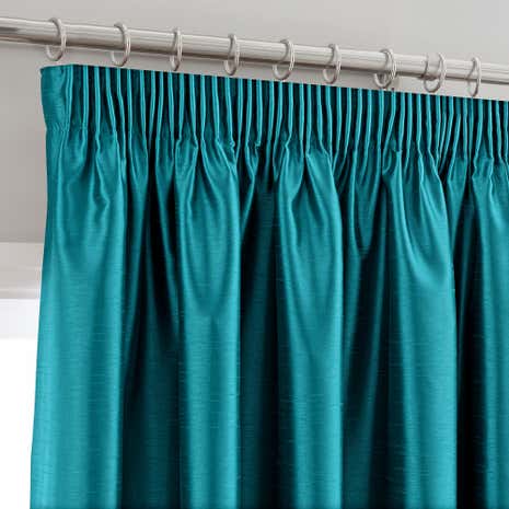 Montana Teal Lined Pencil Pleat Curtains