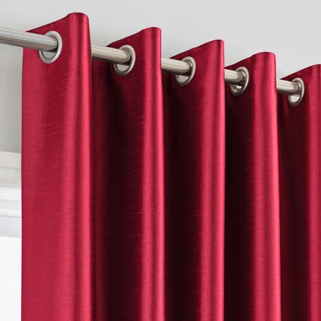 Montana Red Lined Eyelet Curtains