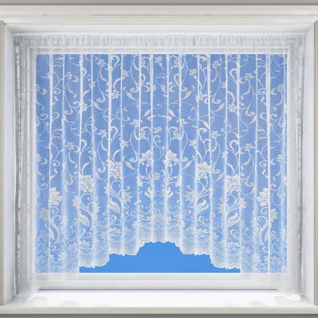 Eleanor White Lace Jardiniere Net Curtain