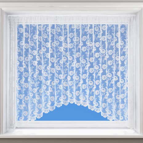 Lilian White Lace Jardiniere Net Curtain