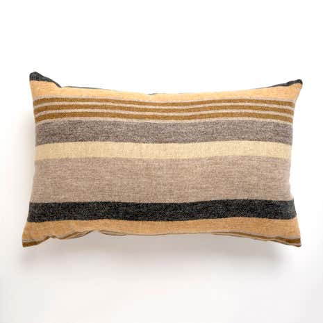 Large Ochre Striped Cushion