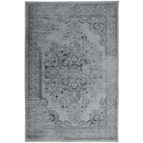Distressed Damask Rug