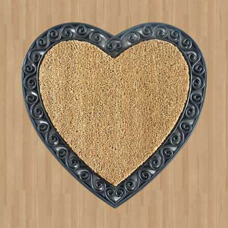 Heart Rubber Coir Doormat