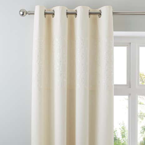 Crochet Cream Jacquard Thermal Eyelet Curtains