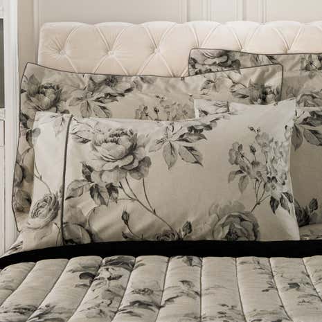 Dorma Harriet Charcoal Cuffed Pillowcase
