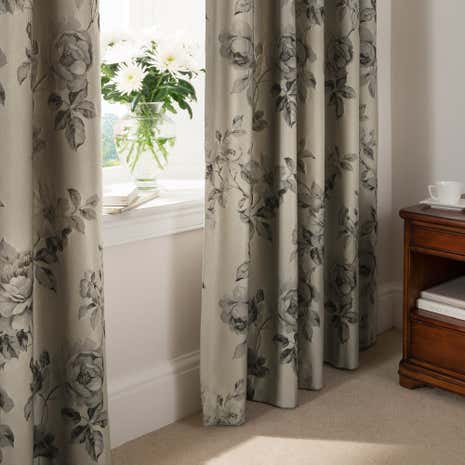 Dorma Harriet Charcoal Pencil Pleat Curtains