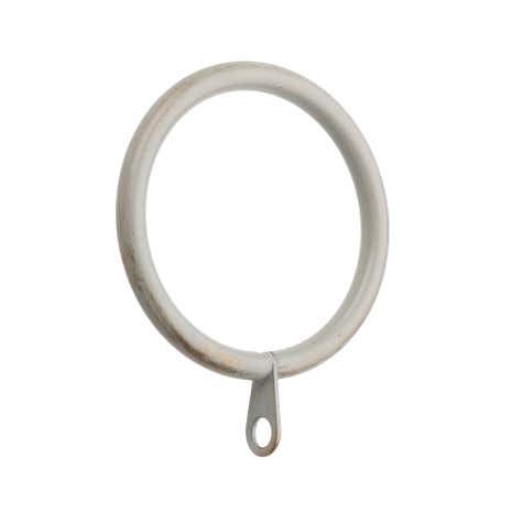 Pack of 6 White Curtain Rings Dia. 28mm