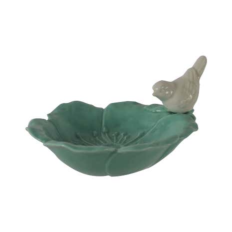 Ceramic Decorative Dish with Teal Bird