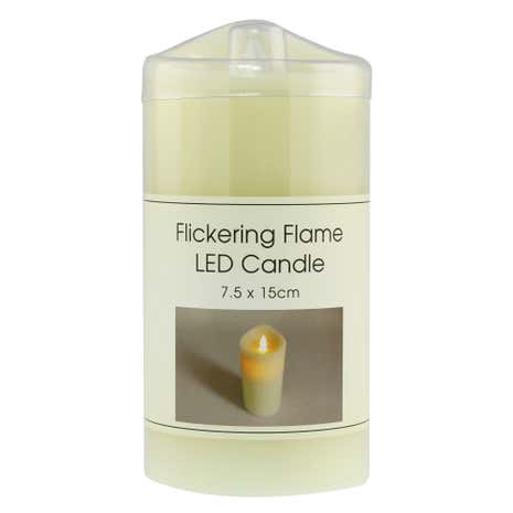 Cream LED Flickering Flame Candle