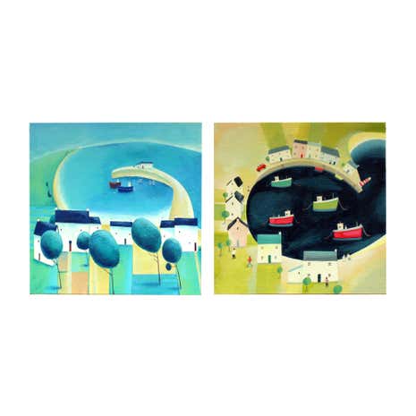 Set of 2 Clare Henley Harbour Canvas