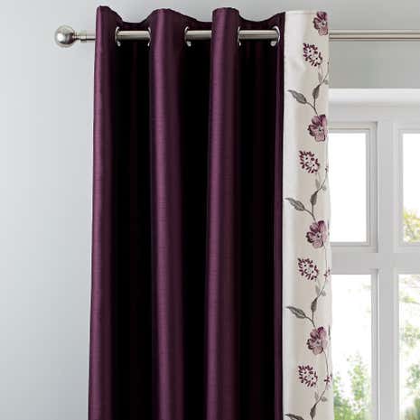 Verity Plum Thermal Eyelet Curtains