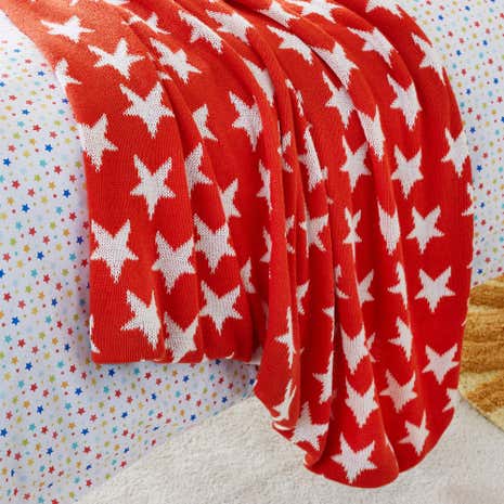Red Star Knitted Blanket