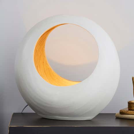 Bamboo Oval Table Lamp