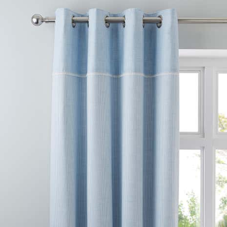 Millie Blue Thermal Eyelet Curtains