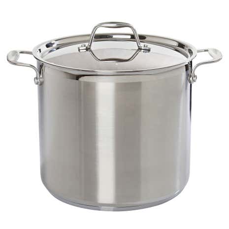 Brushed Stainless Steel Stock Pot