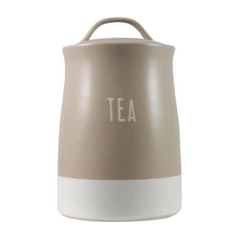 Rustic Romance Dipped Tea Canister Taupe