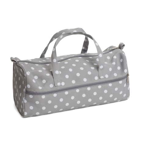 Dotty PVC Matt Grey Knitting Bag