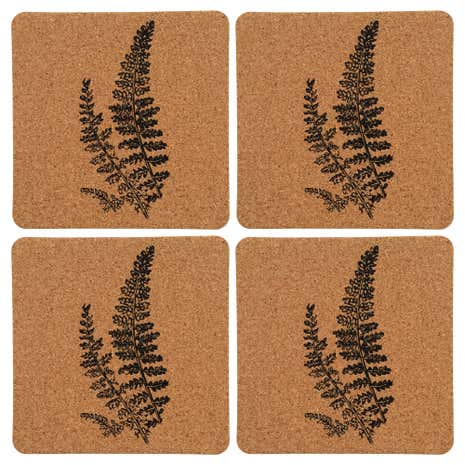 Fern Print Pack of 4 Cork Coasters