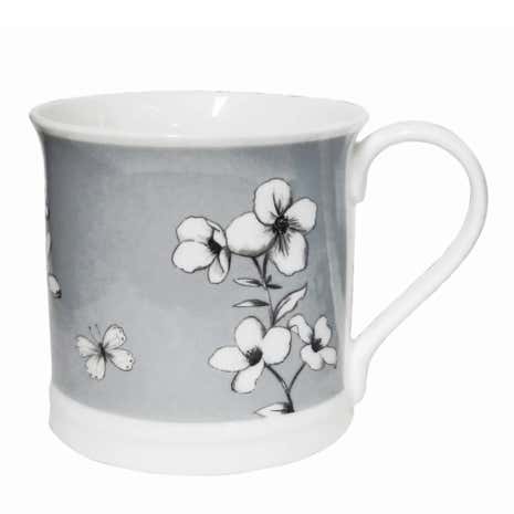 Grey Botanical Devon Mug