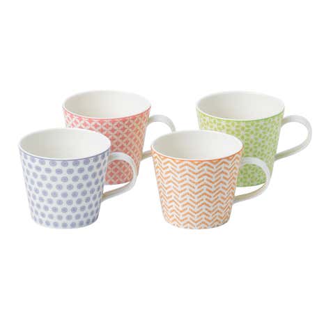 Royal Doulton Pastels Accent Set of 4 Mugs