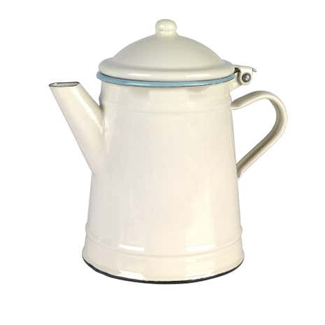 Retro Enamel Teapot Cream