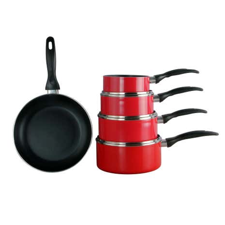 Spectrum Red 5-Piece Aluminium Pan Set