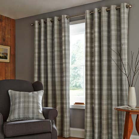Fjord Grey Lined Eyelet Curtains